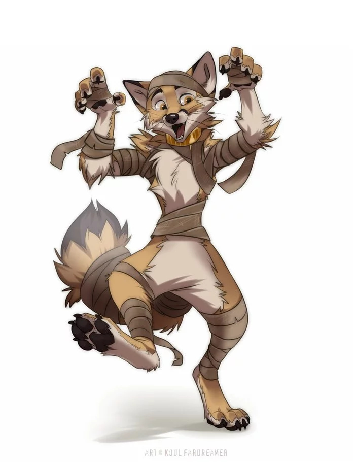 Confused - Furry, Furry fox, Koul fardreamer, Art, Mummy, Halloween costume