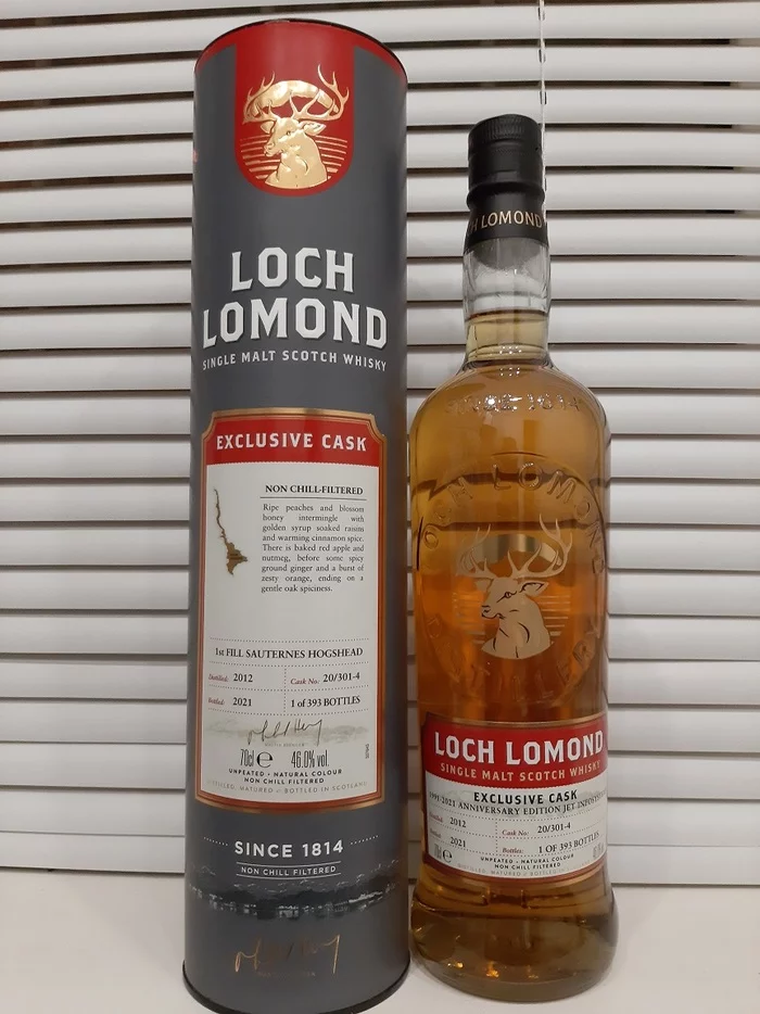 Loch Lomond Exclusive Cask 2012-2021 (Sauternes Hogshead) - Моё, Виски, Обзор, Дегустация, Шотландский виски, Длиннопост
