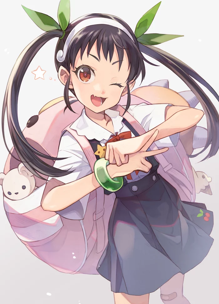 Hachikuji Mayoi by Uc_Yuk - Hachikuji Mayoi, Аниме, Anime Art, Девушки, Арт, Monogatari series