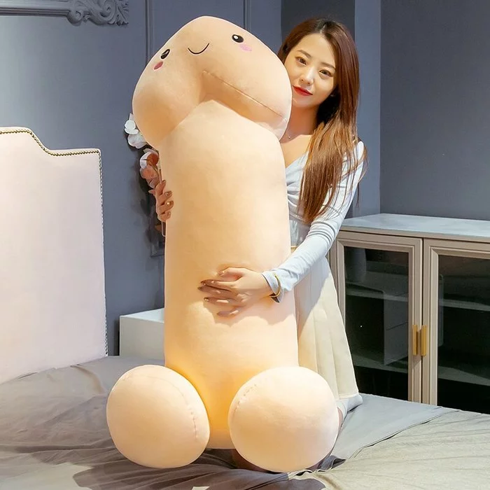 Did my heart suddenly feel sad? Is your man a long-hauler? You will not be left alone, a soft friend is always with you))) - Humor, The photo, AliExpress, Girls, Soft toy, Positive, Creative, Asian, Interior, Penis, Longpost
