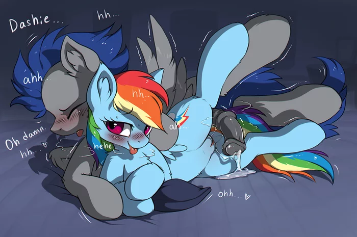 Pegasy hugs - NSFW, My little pony, Rainbow dash, Original character, PonyArt, MLP Explicit, Hioshiru