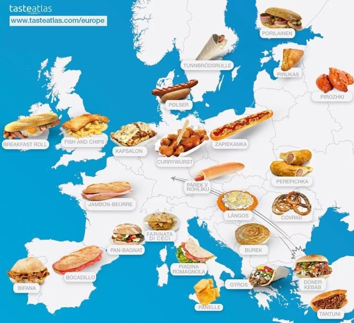 The most popular national fast food in Europe - Statistics, Comparison, Europe, Fast food, Food, National cuisine