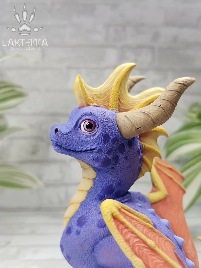 Spyro the Dragon - My, Longpost, Needlework without process, With your own hands, Handmade, Sculpture, The Dragon, Spyro