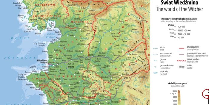 Polish geographers have compiled a detailed map of the world of The Witcher - Witcher, Cards, Poland, Geralt of Rivia, Cintra, Andrzej Sapkowski, The Worlds of Andrzej Sapkowski, Skellige, Kaer Morhen