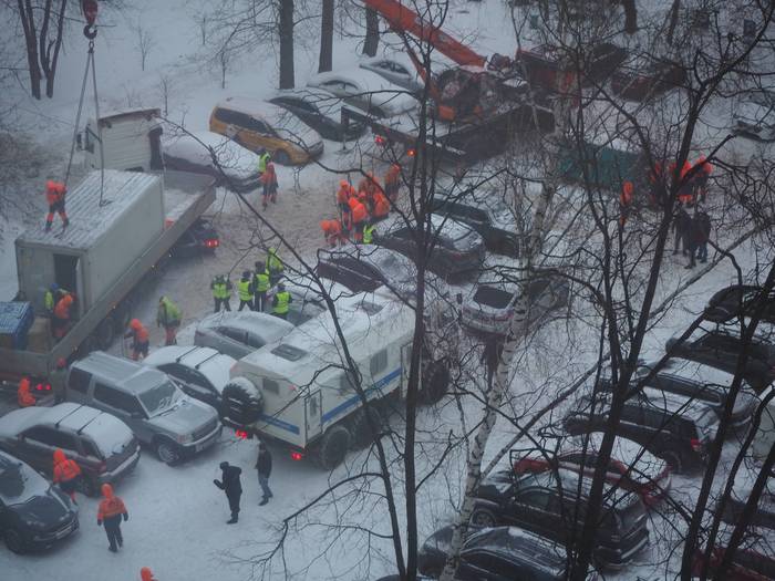 Construction - My, Building, Moscow, Renovation, Paddy wagon, Negative