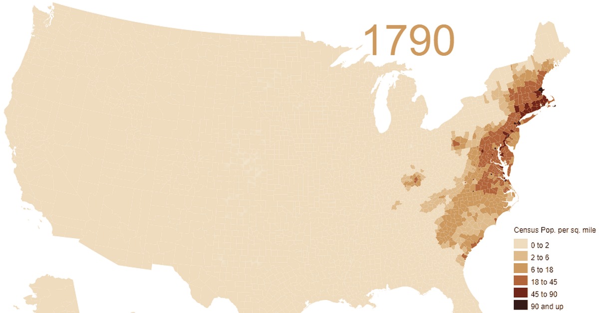 Плотность сша 2023. Карта плотности населения США. Демографическая карта Америки. Америка 1790. Плотность населения США.