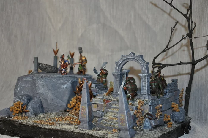 We built, built and finally... - Longpost, Modeling, Painting miniatures, Fantasy, Miniature, Diorama, 3D печать, My