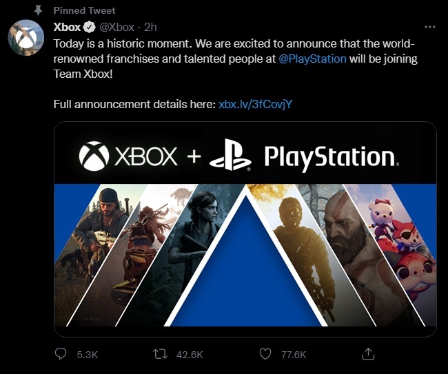 Microsoft buy Sony, no more exclusives - Games, Memes, Picture with text, Fake