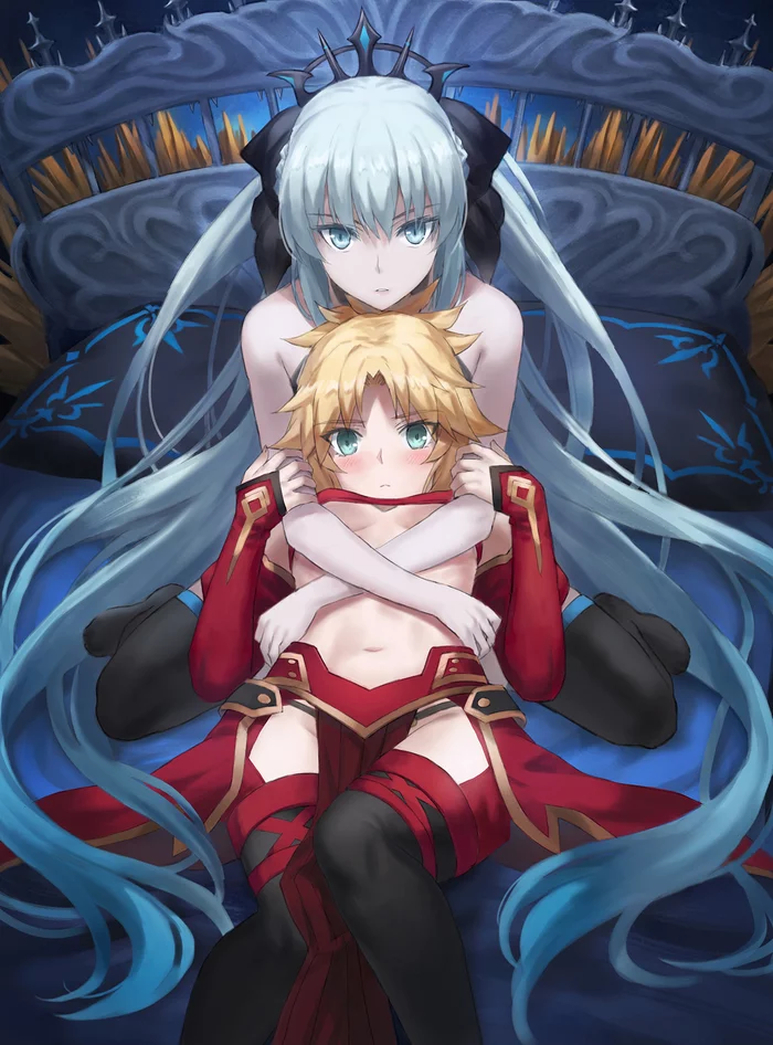 Morgana and Mordred - Anime, Anime art, Art, Fate, Fate apocrypha, Mordred, Morgana, Tonee