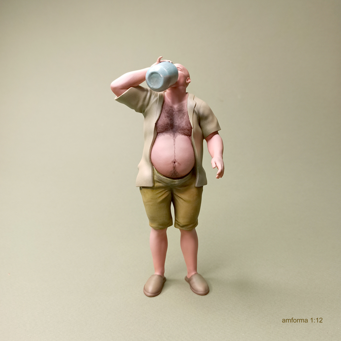 Сушняк Миниатюра, Моделизм, Стендовый моделизм, Покраска миниатюр, Масштабная модель, 3D печать, 3D моделирование, 3D, Фигурки, Сушняк, Мужчины, Настоящий мужик, Мужики поймут, Пузо, Лысые, Длиннопост, Рукоделие без процесса