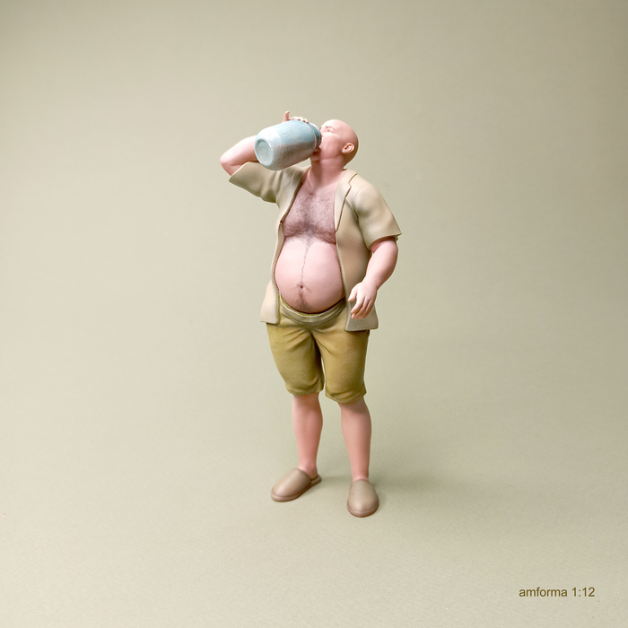 Сушняк Миниатюра, Моделизм, Стендовый моделизм, Покраска миниатюр, Масштабная модель, 3D печать, 3D моделирование, 3D, Фигурки, Сушняк, Мужчины, Настоящий мужик, Мужики поймут, Пузо, Лысые, Длиннопост, Рукоделие без процесса