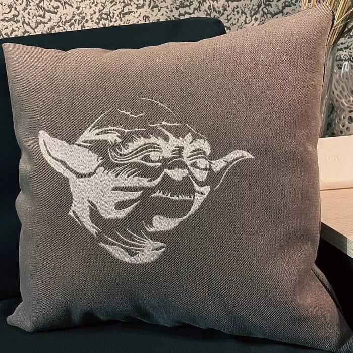 Star Wars Embroidery - My, Embroidery, Handmade, Needlework, Pillow, Machine embroidery, Interior, Star Wars, Star Wars VII: The Force Awakens, Longpost, Needlework without process