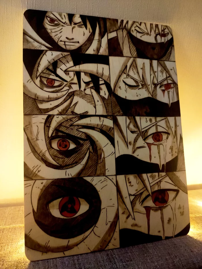 Wood burning. Obito & Kakashi - My, Pyrography, Anime, Friday tag is mine, Longpost, Naruto