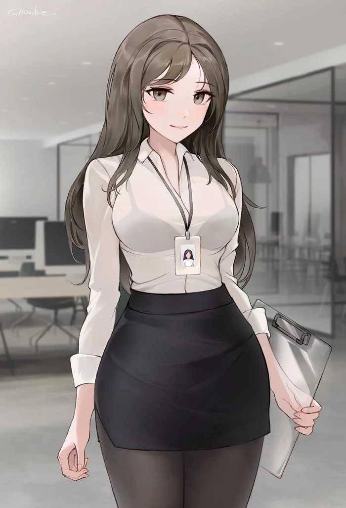 Office lady - Anime art, Anime, Anime original, Girls, Office workers, Chowbie, Art