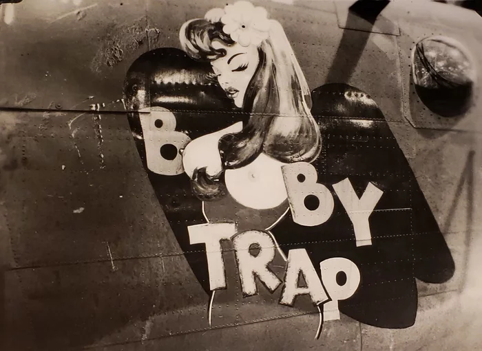 Nose Art – World War II painting #4 - NSFW, My, Pin up, Hand-drawn erotica, Aviation, Airplane, The Second World War, Second, Military aviation, Historical photo, b-24, p-38, Longpost