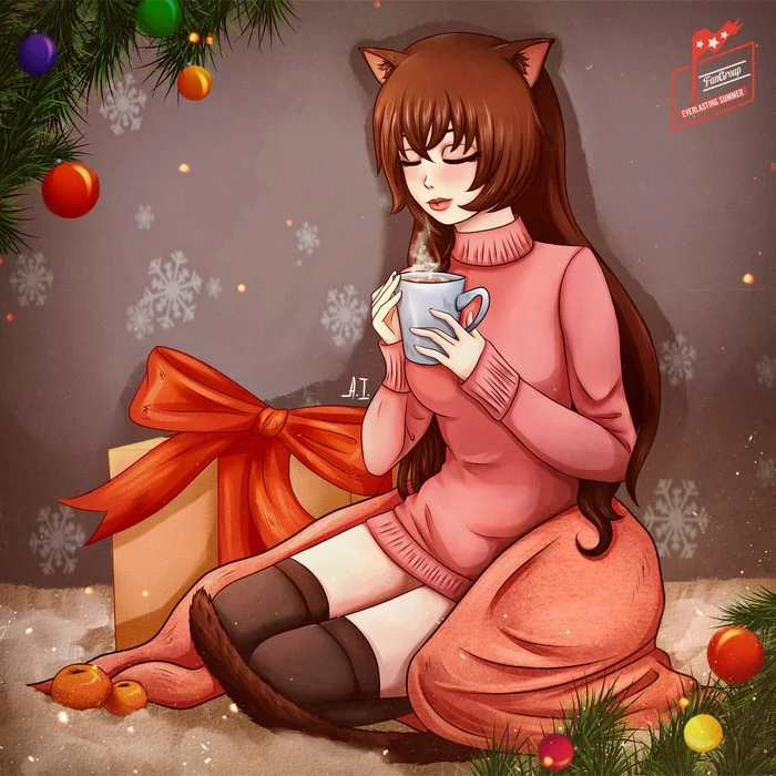 Let good miracles happen not only in the new year! - Endless summer, Visual novel, Julia, Yuvao-Tian, Art, New Year