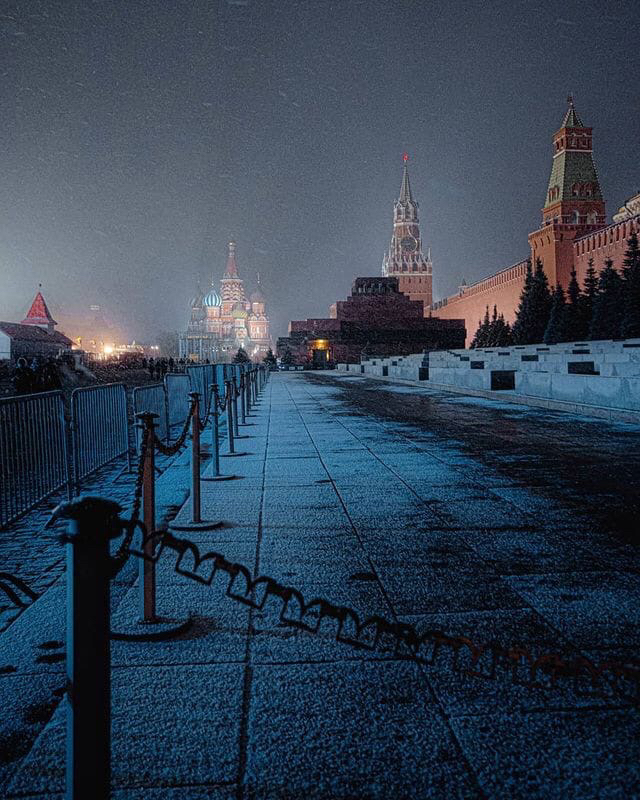 Moscow Snowy - Moscow, Capital, Night, Winter, The photo, beauty, Snow, Kremlin