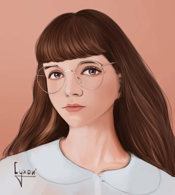 Girl with interest - My, Beginner artist, Junior Academy of Artists, Digital drawing