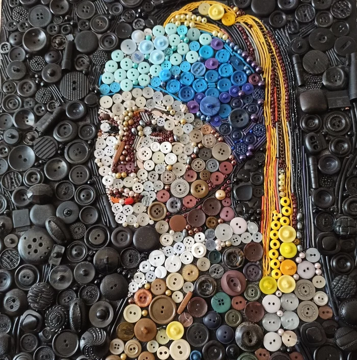 Girl with earring - My, Three-dimensional picture, Painting, Almost a painting, Girl with a pearl earring