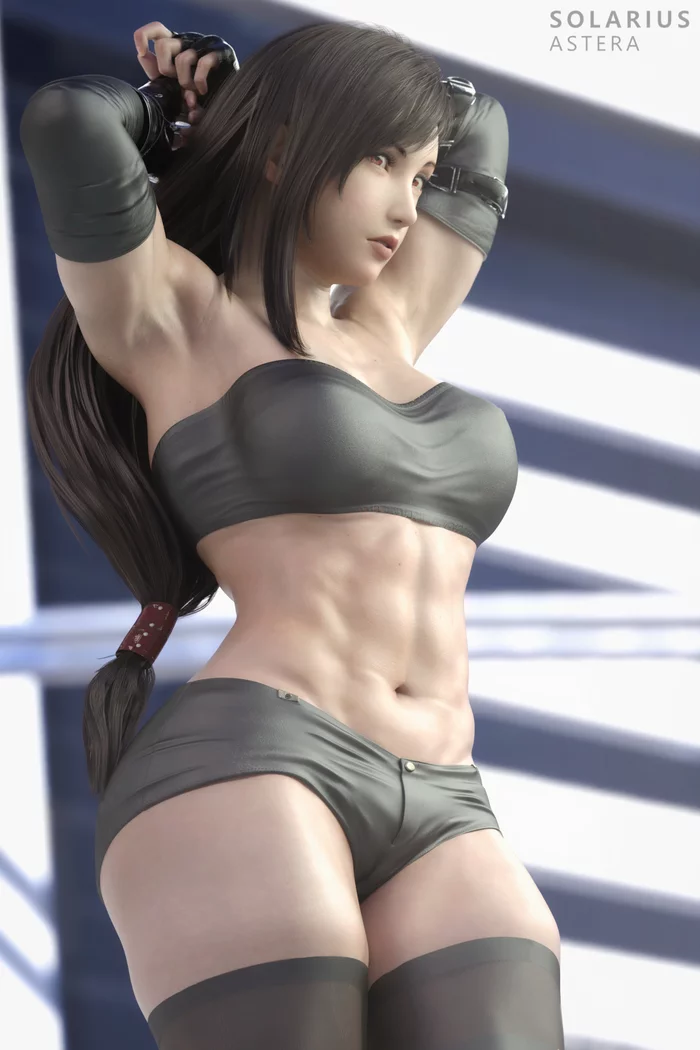 Tifa - Muscleart, Крепкая девушка, Девушки, Tifa Lockhart, Final Fantasy, Final Fantasy VII, Арт, Solarius Astera