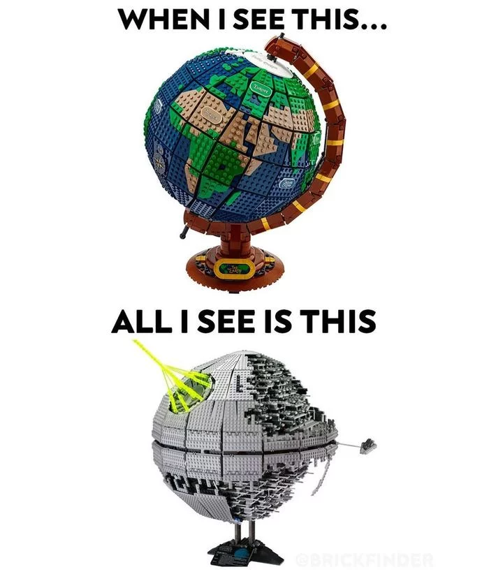 Perfect couple - Lego, the globe, The Death Star, Land, Picture with text, Humor