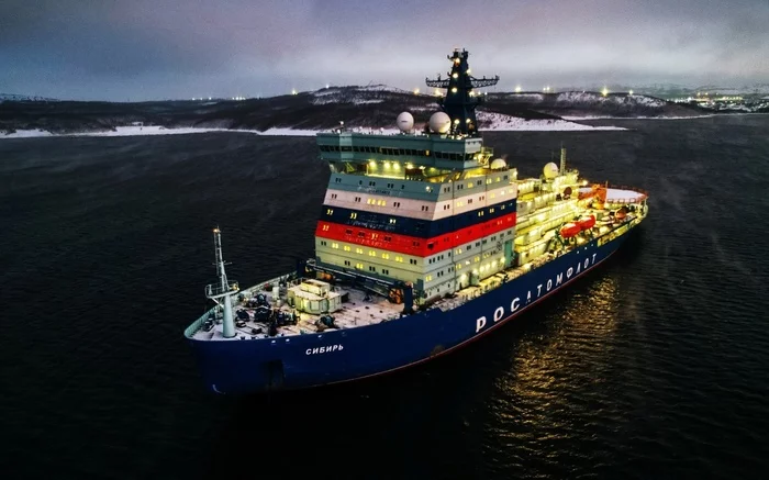 Nuclear icebreaker Siberia of project 22220 in the Kola Bay during the transition to the home port of Murmansk - Russia, Ship, Icebreaker, Nuclear icebreaker, The photo, Kola Bay, Longpost