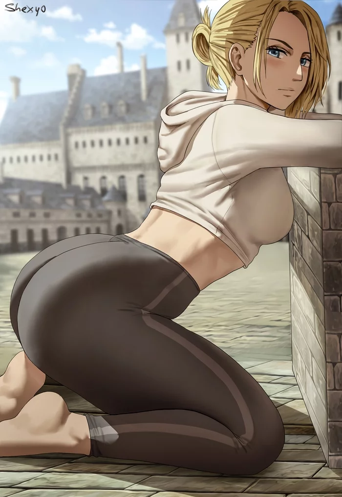 Annie - NSFW, Аниме, Anime Art, Арт, Девушки, Annie Leonhart, Атака Титанов, Сиськи, Рисованная эротика, Попа, Shexyoart, Длиннопост