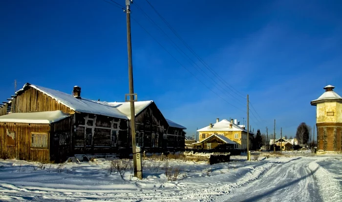 Winter photo - My, Middle Ural, Landscape, Winter, Village, Snow, Water tower