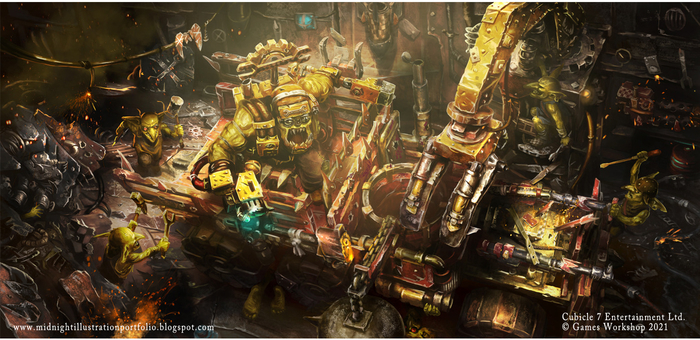 Marine vs Drukhari & Orky Upgrades by Sam Manley Sam Manley, Warhammer 40k, Wh Art, , , Mekboy, Adeptus Astartes, Dark Eldar, Wrath and Glory, Absolvers