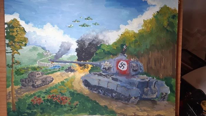 German column near Kursk. Ambush - My, Images, Picture with text