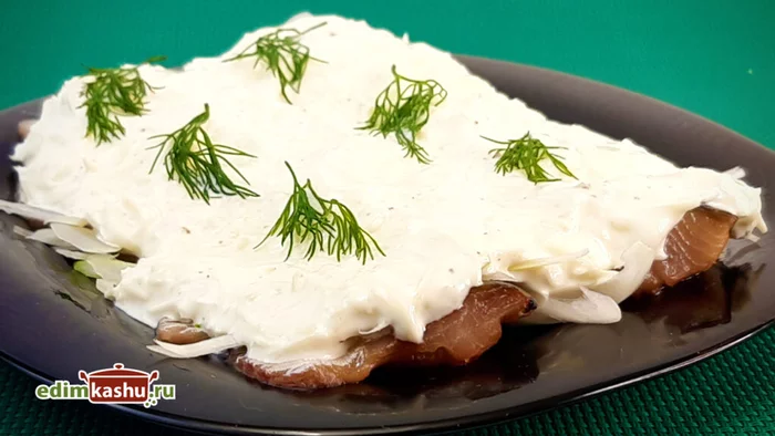 Herring in cheese sauce - My, Preparation, Video recipe, Cooking, Recipe, Herring, Snack, Video