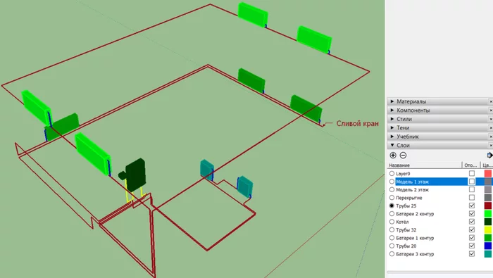 Response to the post Projects that save time and money - My, SketchUp (program), Electrical installation, Design, Installation of heating systems, Reply to post