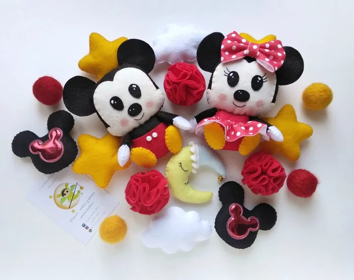 Mickey Set - My, Toys, Soft toy, Mickey Mouse, Cartoon characters, Cartoons, Needlework without process