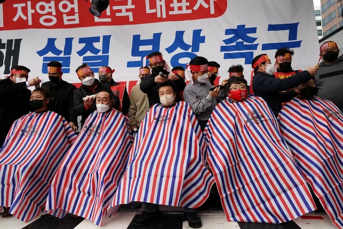 Bald Protest - Coronavirus, Politics, Корея, Seoul, The photo