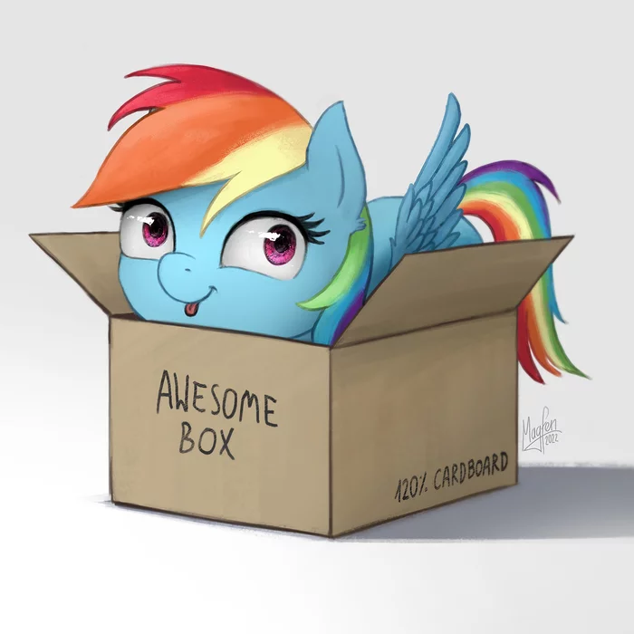 Dashes in the box - My little pony, Rainbow dash, PonyArt, Magfen, Art