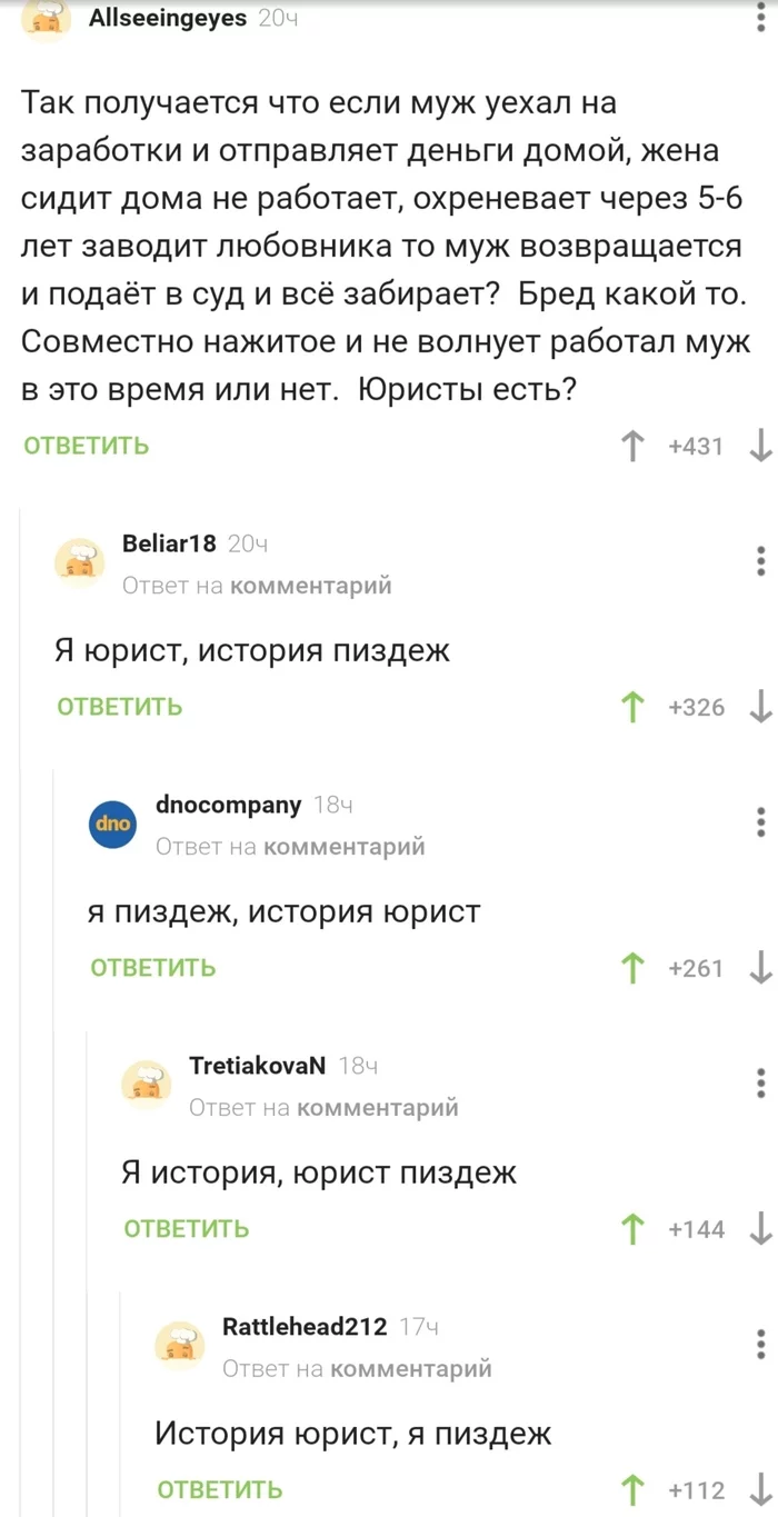 Юрист, история, п*здеж... Психиатр - Скриншот, Комментарии на Пикабу, Отношения, Развод, Длиннопост, Мат