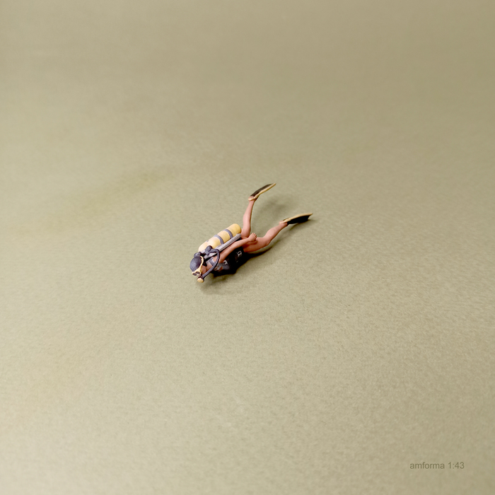 Дайверша Миниатюра, 3D печать, Моделизм, 3D моделирование, 3D, Покраска миниатюр, Стендовый моделизм, Фигурки, Масштабная модель, Дайвер, Ныряльщик, Длиннопост, Рукоделие без процесса