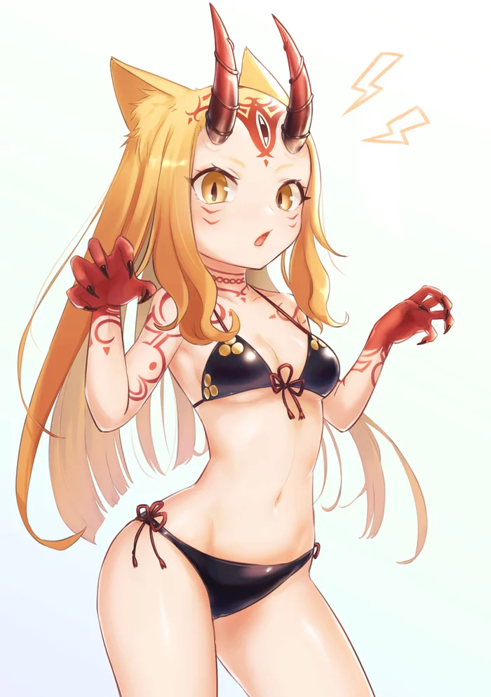 Ньяо! - NSFW, Аниме, Anime Art, Fate, Fate Grand Order, Ibaraki Douji, Бикини