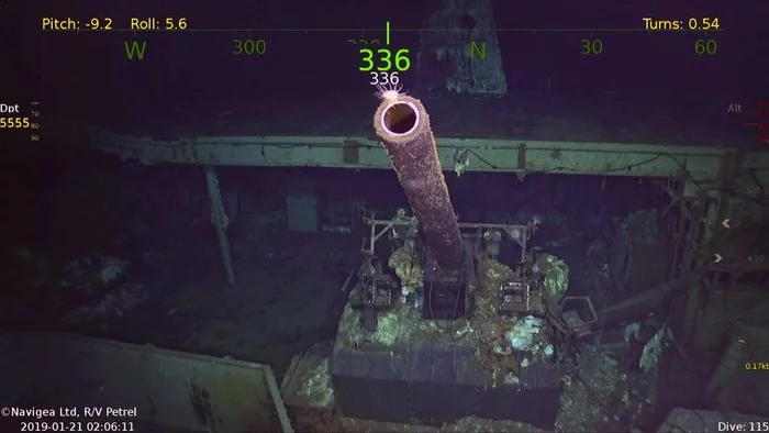 Continuation of the post Sunk at a depth of 5500 meters of the American aircraft carrier USS Hornet (CV-8) - Bottom, Depth, Pacific Ocean, Coral, Fleet, Aircraft carrier, The Second World War, Research, Interesting, Robot, The photo, Naval battles, Tractor, Artillery, Visorless, Informative, Rust, Reply to post, Longpost, Rv Petrel (research vessel), Paul Allen