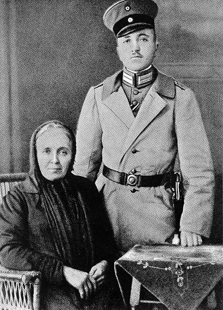 Robert Ley with his mother - Historical photo, Nazism, Germany