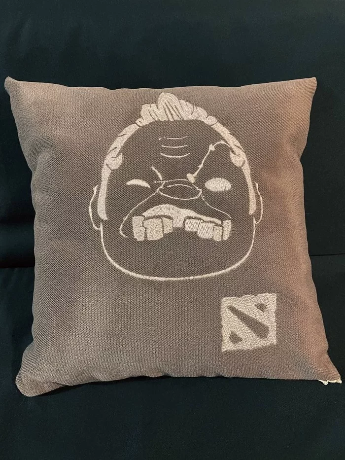 Embroidery Dota 2 Puj - My, Machine embroidery, Handmade, Needlework without process, Dota, Pooj, Dota 2, Embroidery, Longpost, Needlework, Pillow, Video