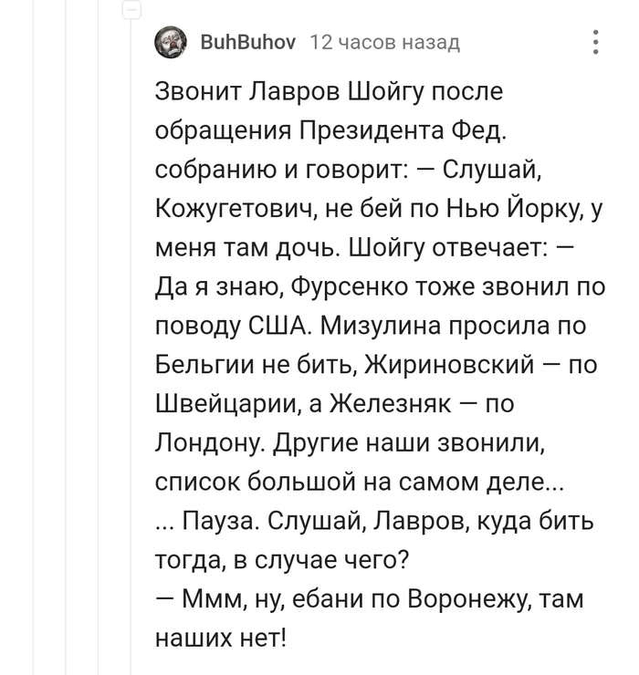 Where are ours gone? - Comments, Comments on Peekaboo, Joke, Sergey Lavrov, Sergei Shoigu, Russia, Country, Family, Politics, Voronezh, Our, Repeat, Screenshot, Mat