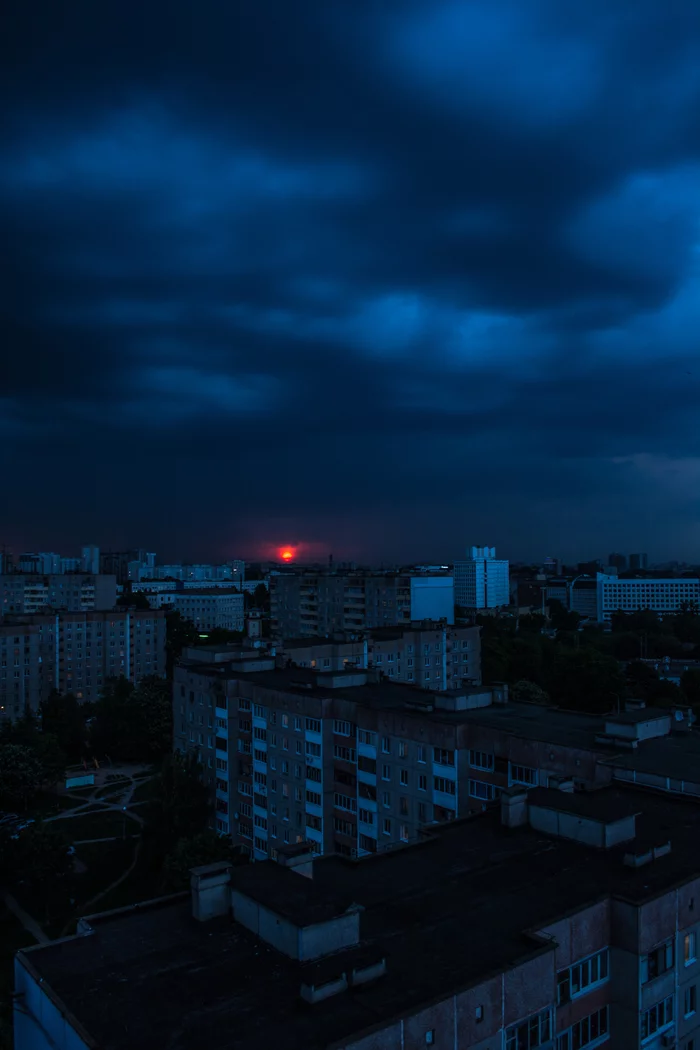 Before the storm - My, The photo, Sunset, Landscape, Minsk, Republic of Belarus, Sky, Before the storm
