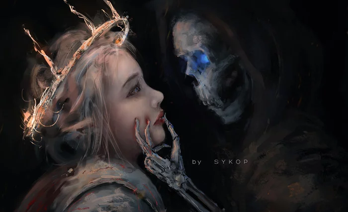 KISS OF THE DEAD - Ghostblade, Wlop, Digital drawing, Art, Girls, Fans