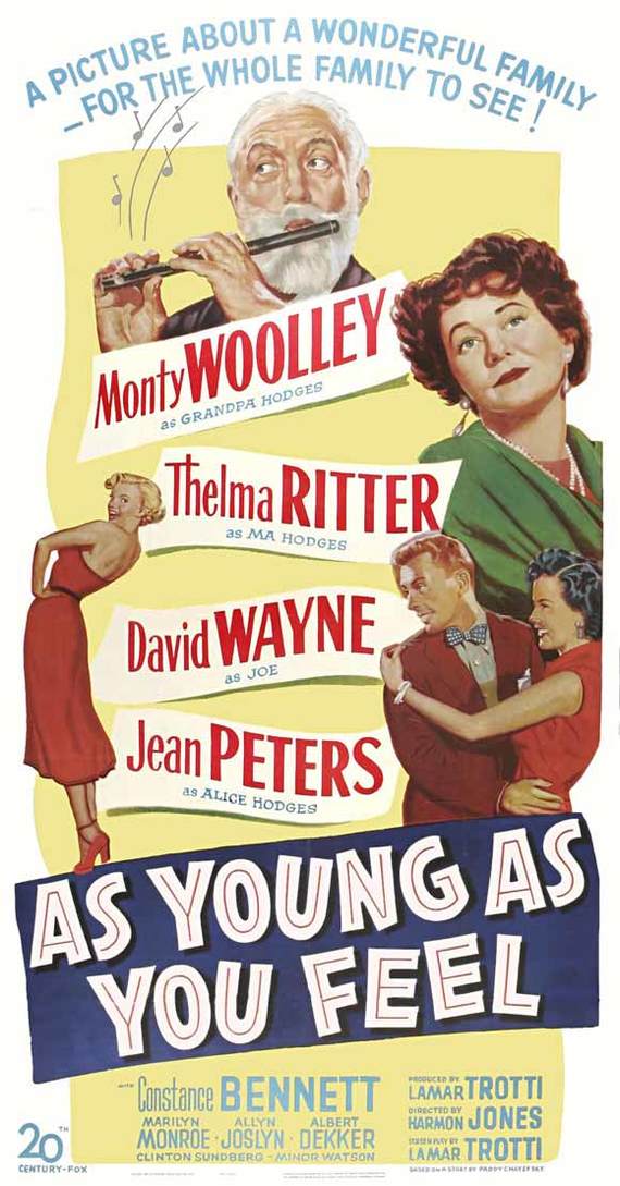 Marilyn Monroe in the movie Younger than yourself and you will not feel (XI) Cycle Magnificent Marilyn episode 809 - Cycle, Gorgeous, Marilyn Monroe, Actors and actresses, Celebrities, Blonde, Movies, Hollywood, USA, 50th, 1951, Poster, Movie Posters, Longpost