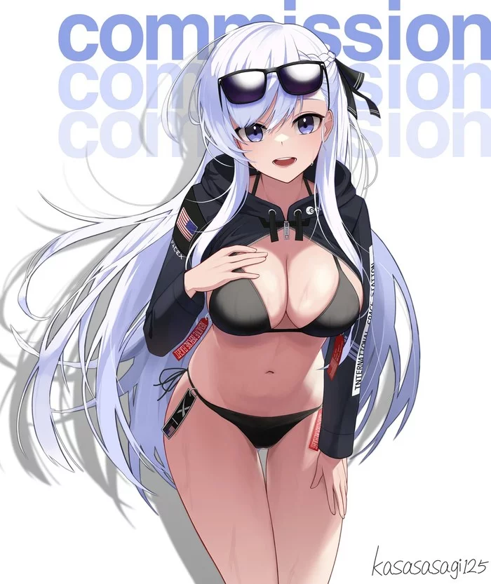 SpaceX/ESA/ISS - NSFW, Azur lane, Anime art, Anime, Belfast, Sugoi dekai, Boobs, Swimsuit, Bikini, Spacex, European Space Agency, ISS