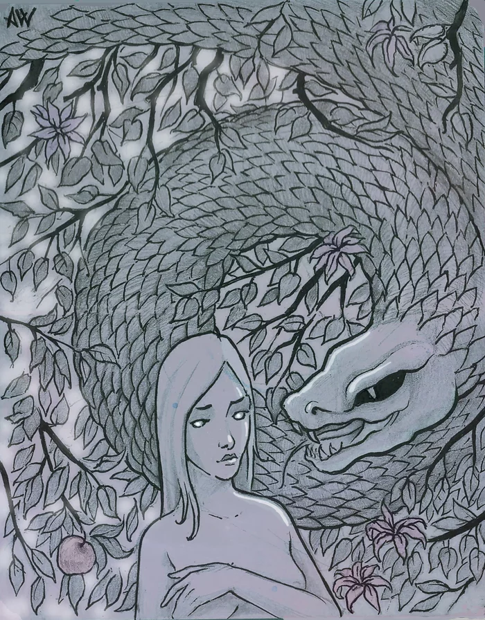 Eve - My, Alien_weather, Drawing, Graphics, Pencil, Painting, Pen drawing, Illustrations