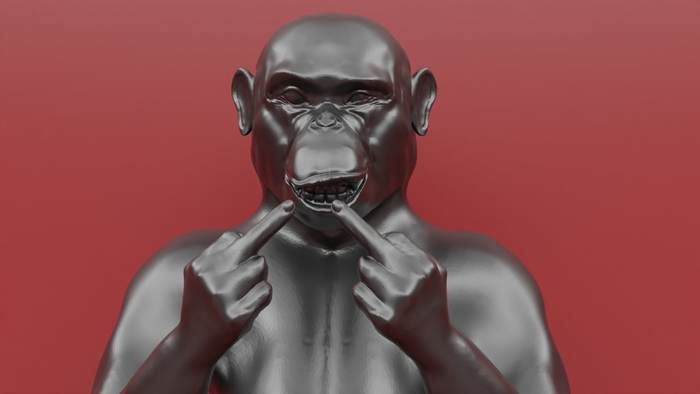 A brash chimpanzee. New project - Chimpanzee, Art, Nft, Blender, Monkey, 3D, Project