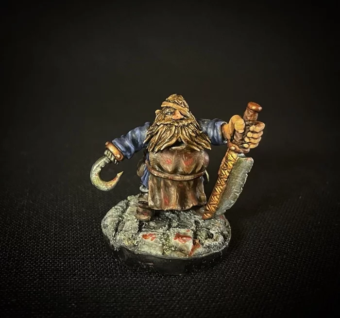 Dwarven butcher - My, Fantasy, Gnomes, Dwarves, Лепка, Miniature, Painting miniatures, Warhammer fantasy battles, Dungeons & dragons, Figurines, Needlework without process, Toy soldiers, Longpost, Warhammer
