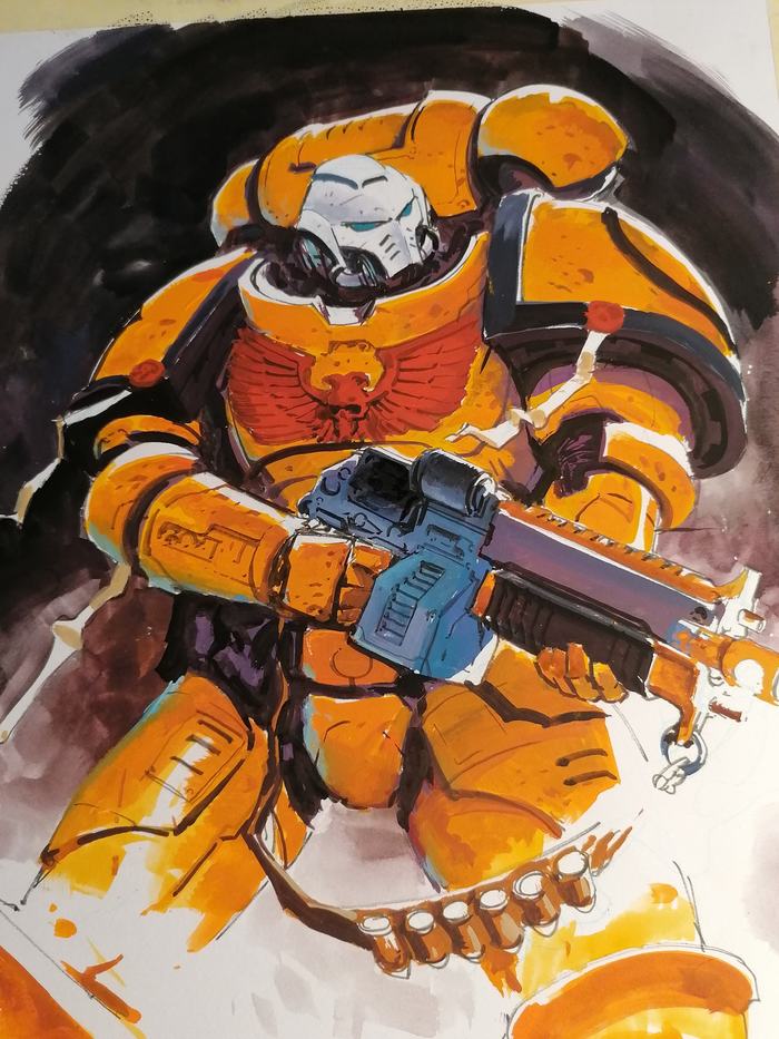 Imperial Fist by Ronan Toulhoat Warhammer 40k, Wh Art, Adeptus Astartes, Imperial Fists, Primaris Space Marines, Imperium